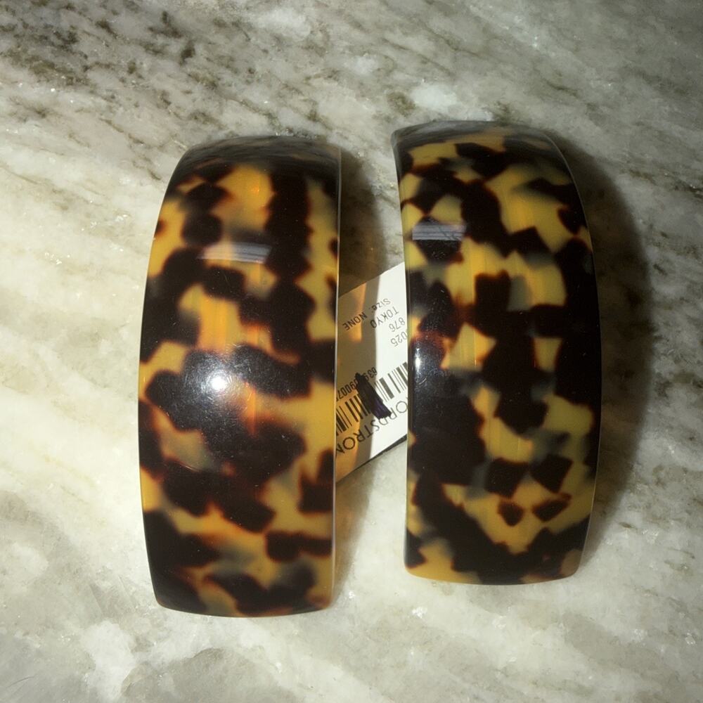 NEW France Luxe Inlay Rectangle Barrette Hair Clip Black Tokyo France Lot 2 Mcsa
